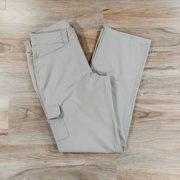 ☔️🔺️Eddie Bauer Tan Lightweight Cargo Hiking Pants Size 4/27 - Picture 1 of 12